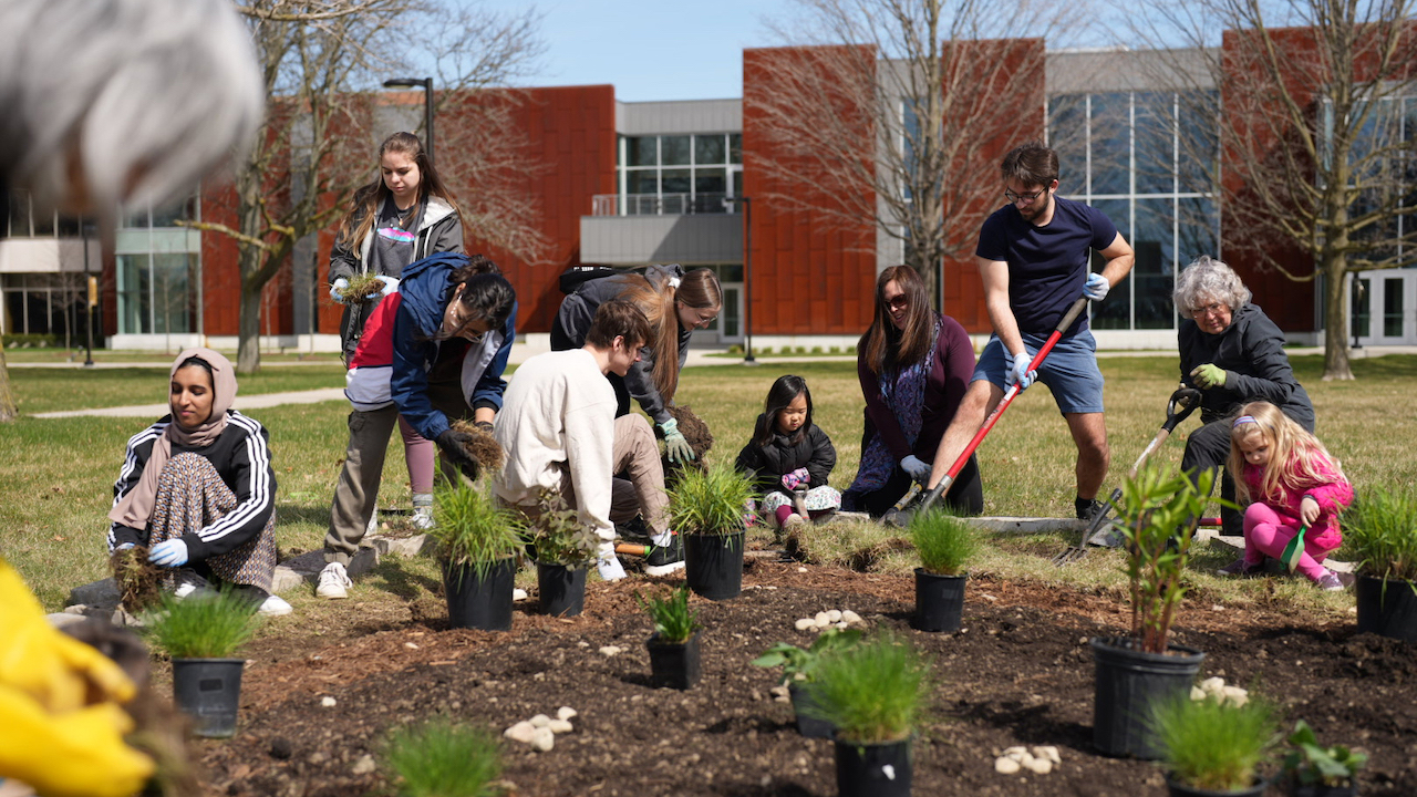 OU celebrates Earth Day 2022 planting a wildflower garden 2022